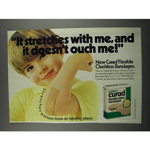 1983 Curity Curad Flexible Fabric Bandages Ad