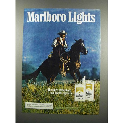1983 Marlboro Lights Cigarettes Ad - Marlboro Man