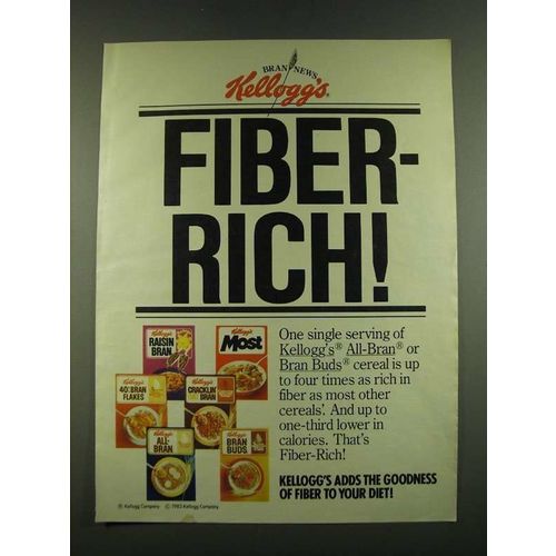 1983 Kellogg's Cereal Ad - Fiber-rich