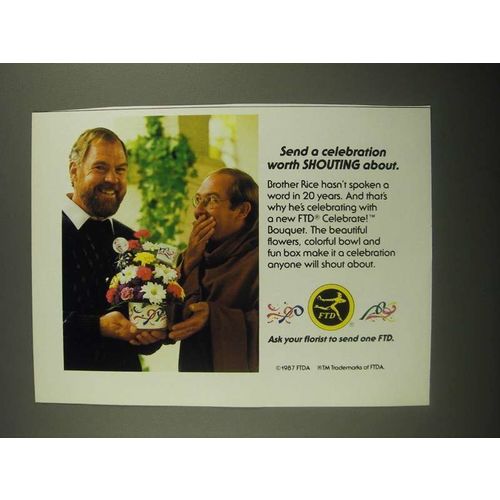 1987 FTD Celebrate Bouquet Ad - Send a Celebration Worth Shouting About