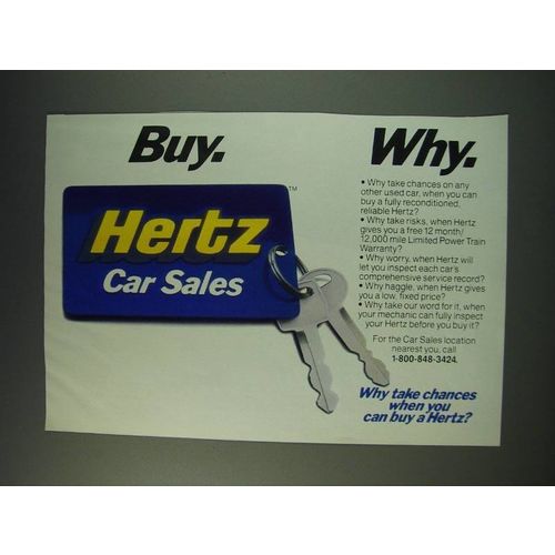 1987 Hertz Car Sales Ad - Buy. Why.