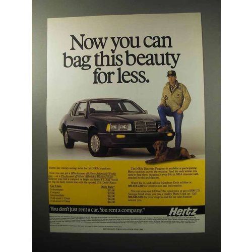 1987 Hertz Rent a Car Ad - Bag This Beauty for Less