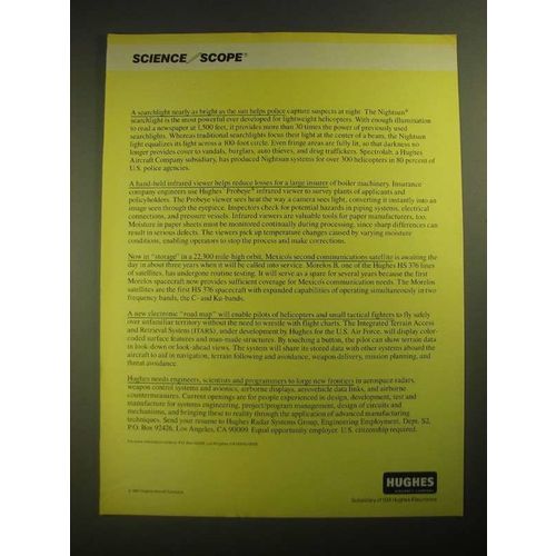 1987 Hughes Aircraft Ad - Searchlight As Bright as The Sun