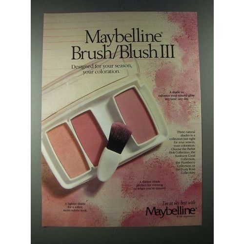 1987 Maybelline Brush/Blush III Ad - Designed for your season