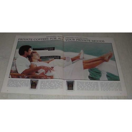 1987 Maxwell House Private Collection Coffee Ad - Reflective and Civilized
