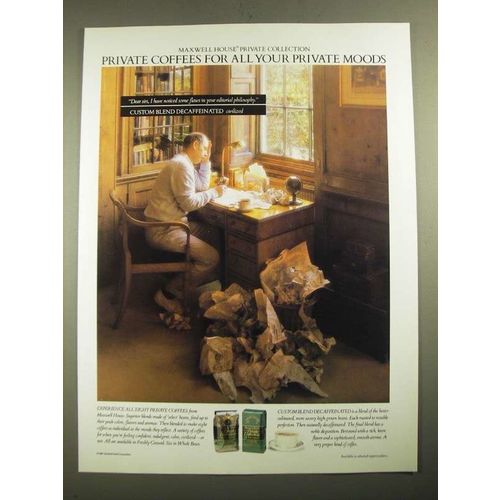 1987 Maxwell House Private Collection Coffees Ad - Private Moods
