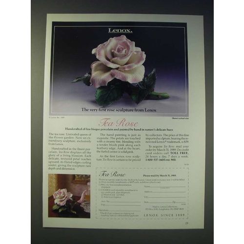 1989 Lenox Tea Rose Ad - Lenox. The very first rose sculpture from Lenox