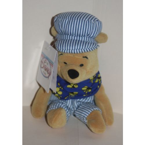 The Disney Store Winnie the Pooh Choo Choo Pooh Bean Bag Plush with Tag