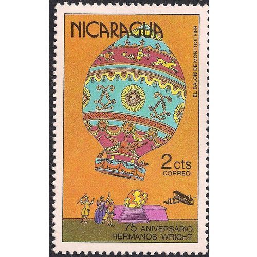 NICARAGUA, AIR, Montgolfier Balloon, 75th anniversary of Wright Brothers, 1978,