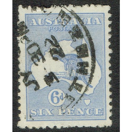 Australia 1915 Kangaroo 6d Bright Ultramarine wmk W6 SG38d FU