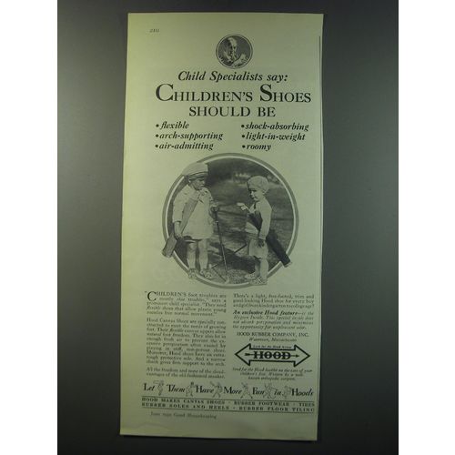 1930 Hood Rubber Company Ad - Child Specialists say