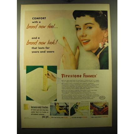 1950 Firestone Foamex Ad - Comfort with a brand new feel
