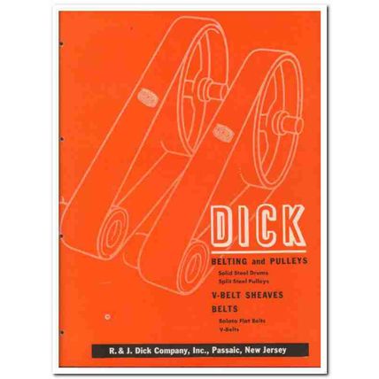 R J Dick Company 1945 vintage industrial catalog belting pulleys
