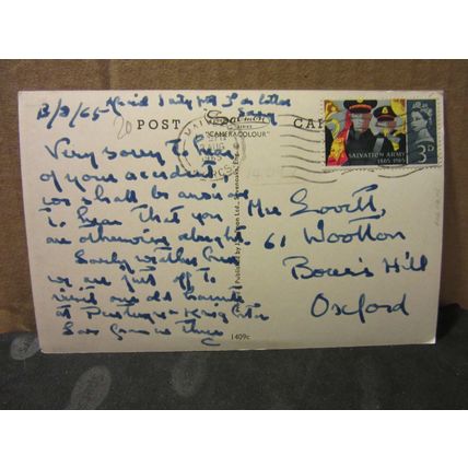 WORCESTER CATHEDRAL used vintage postcard by J. Salmon..1965 postmark =