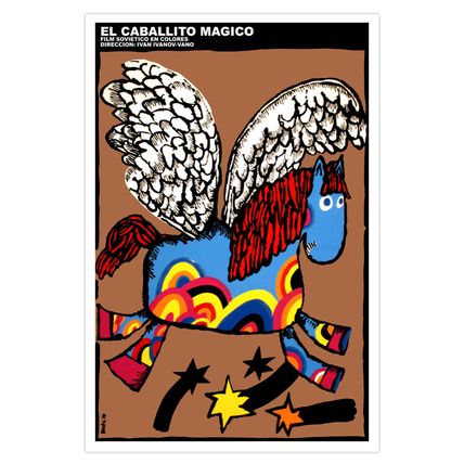 Movie Poster 4 film"MAGIC flying Horse"Children Room art Decoration in Spanish.