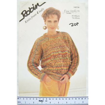 Vintage: Robin 14536 sweater, from 4 balls chunky