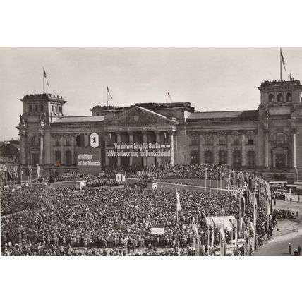 Demonstration Protest Rally March Berlin German Real Photo Postcard