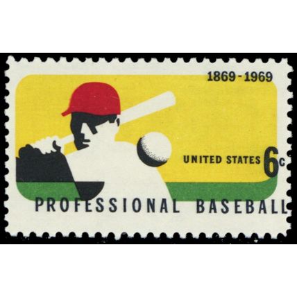 1381, Mint NH 6¢ Black Color Shift Freak Error BASEBALL * Stuart Katz