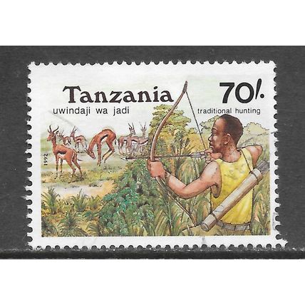 TANZANIA 1992 TRADITIONAL HUNTING 70/- USED