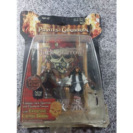 Pirates of the Caribbean Haunting of Jack Sparrow Comic & Action Figures - NEW