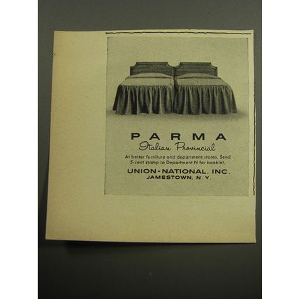 1957 Union-National Parma Italian Provincial furniture Advertisement - Beds