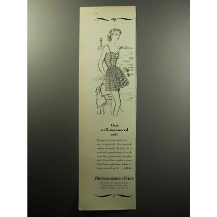 1957 Abercrombie & Fitch Swimsuit Advertisement - Our well-mannered suit