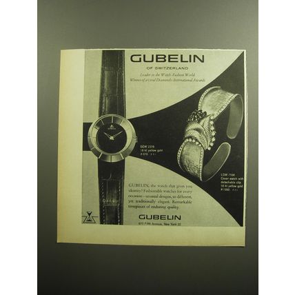 1959 Gubelin GGW 2316 and LDW 7168 Watches Advertisement