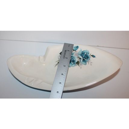 Vtg MCM Gift HAND PAINTED CERAMIC Ashtray Smoking Very Rare Floral Design