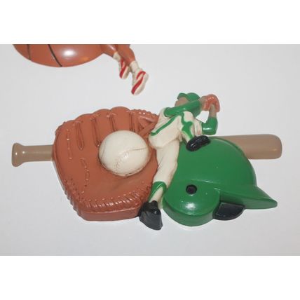 Vtg Boys Room Wall Plaques Decor 4 Sports Set Football Basketball Baseball Gift