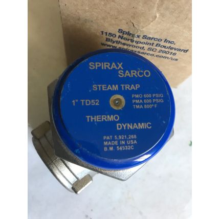 NEW 1" NPT SPIRAX SARCO TD 52 STEAM TRAP COOL BLUE THERMO DYNAMIC VALVE TD52,AC