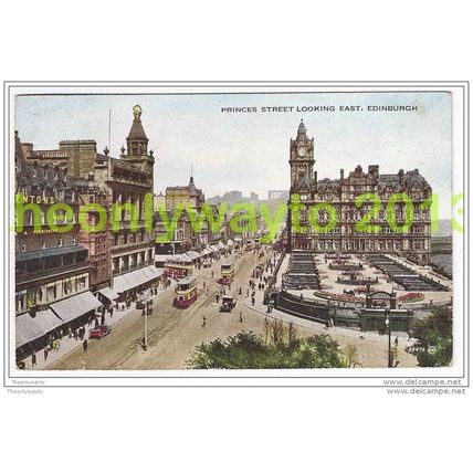 PRINCES STREET LOOKING EAST, EDINBURGH, SCOTLAND, 1934, Postcard