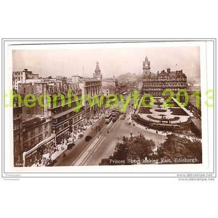 PRINCES STREET LOOKING EAST, EDINBURGH, SCOTLAND, 1934 (2), Postcard