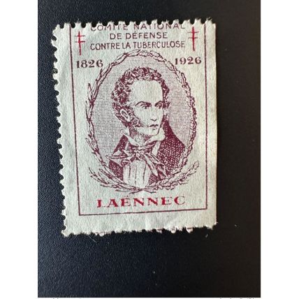 France 1926 Antituberculeux Tuberculose Laënnec 1826 dentelé 3 côtés