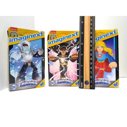 3 Figures! Imaginext DC Super Friends SUPER GIRL, Mr. FREEZE, BLACK ADAM Bat-Tec