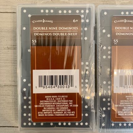 2 New Classic Games Premium 55-Piece Double Nine Domino Set Modern Classic Play