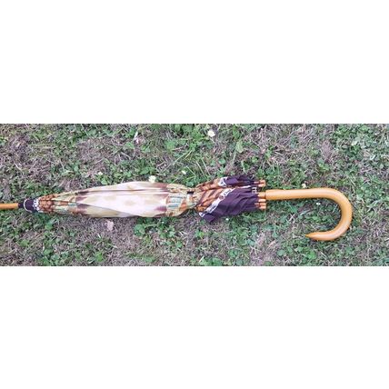 Umbrella Vintage wooden Automatic Rain Umbrella with sleeve, chete & laroche