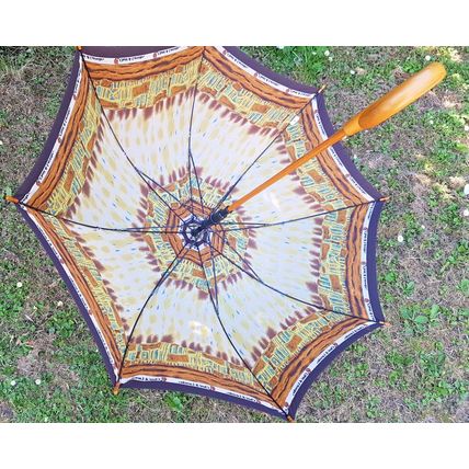 Umbrella Vintage wooden Automatic Rain Umbrella with sleeve, chete & laroche
