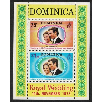Dominica Royal Wedding Princess Anne MS 1973 MNH SG#MS396
