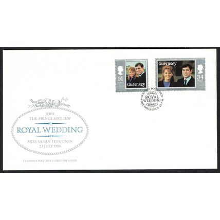 Guernsey Royal Wedding Prince Andrew 2v FDC 1986 SG#369-370
