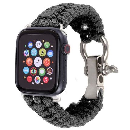 For Apple Watch Series 5 & 4 44mm / 3 & 2 & 1 42mm Umbrella Cord Nylon Braided S