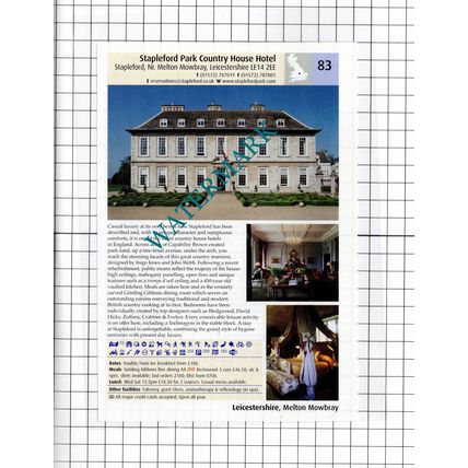 Stapleford Park Hotel Leicestershire / Scalford Hall Scalford - 2011 Advert