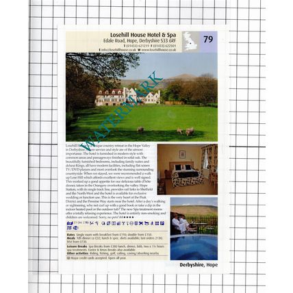 Losehill House Hotel Hope Derbyshire / Aylestone Court Hereford - 2011 Advert