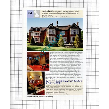 Stapleford Park Hotel Leicestershire / Scalford Hall Scalford - 2011 Advert