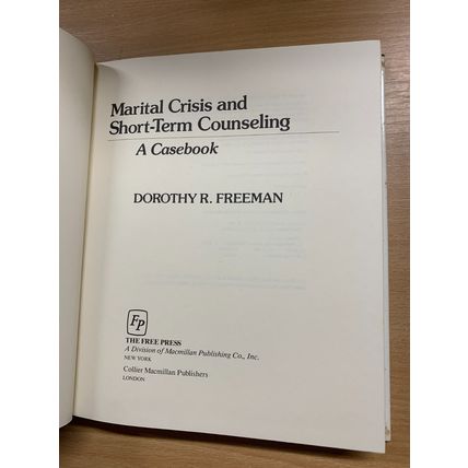 1982 1ST EDITION "MARITAL CRISIS & SHORT-TERM COUNSELING" USA HARDBACK BOOK (P5)