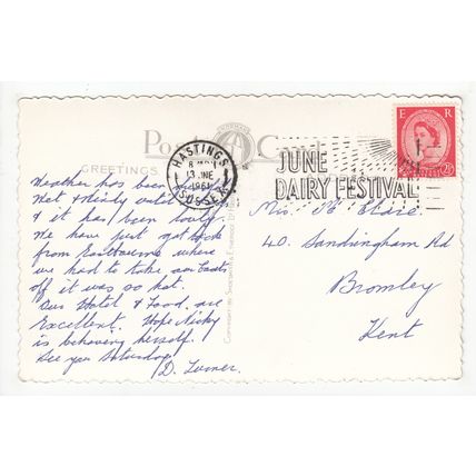 Anglers Fishing at West St Leonards-on-Sea Postcard 1961 RP East Sussex