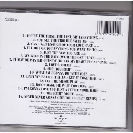 Barry White : The Collection. (1999) CD album
