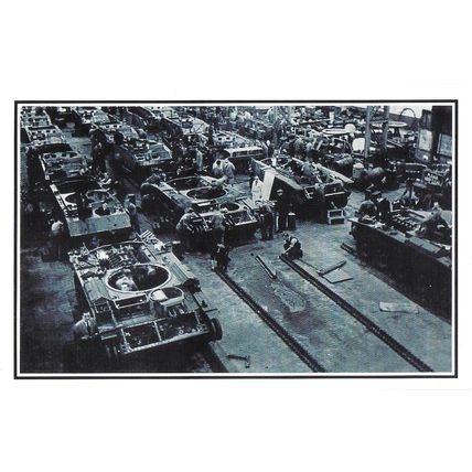 Postcard UK Munitions Factory Building Tanks for Russia 1941 WW2 - Nostalgia