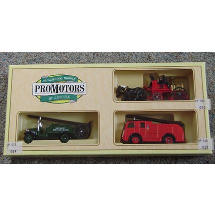 Lledo Bedfordshire Fire Brigade set of three diecast MIB
