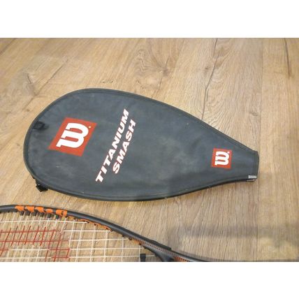 Wilson Squash Racket Smash Ti Titanium With Head Cover Black Orange White