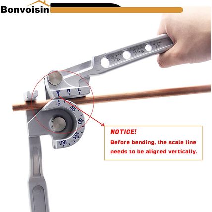 Bonvoisin 3/8" 1/2" OD Tubing Bender 2 in 1 Manual Bender 180° HVAC Soft Copper